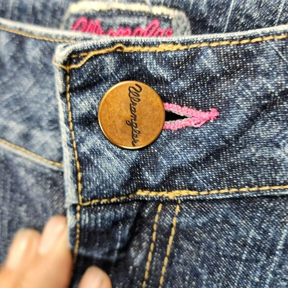 Wrangler Jeans Womens 5 Tall Dark Wash Stretch Mid Rise Bootcut - Picture 4 of 15